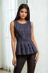 Metallic Peplum Top